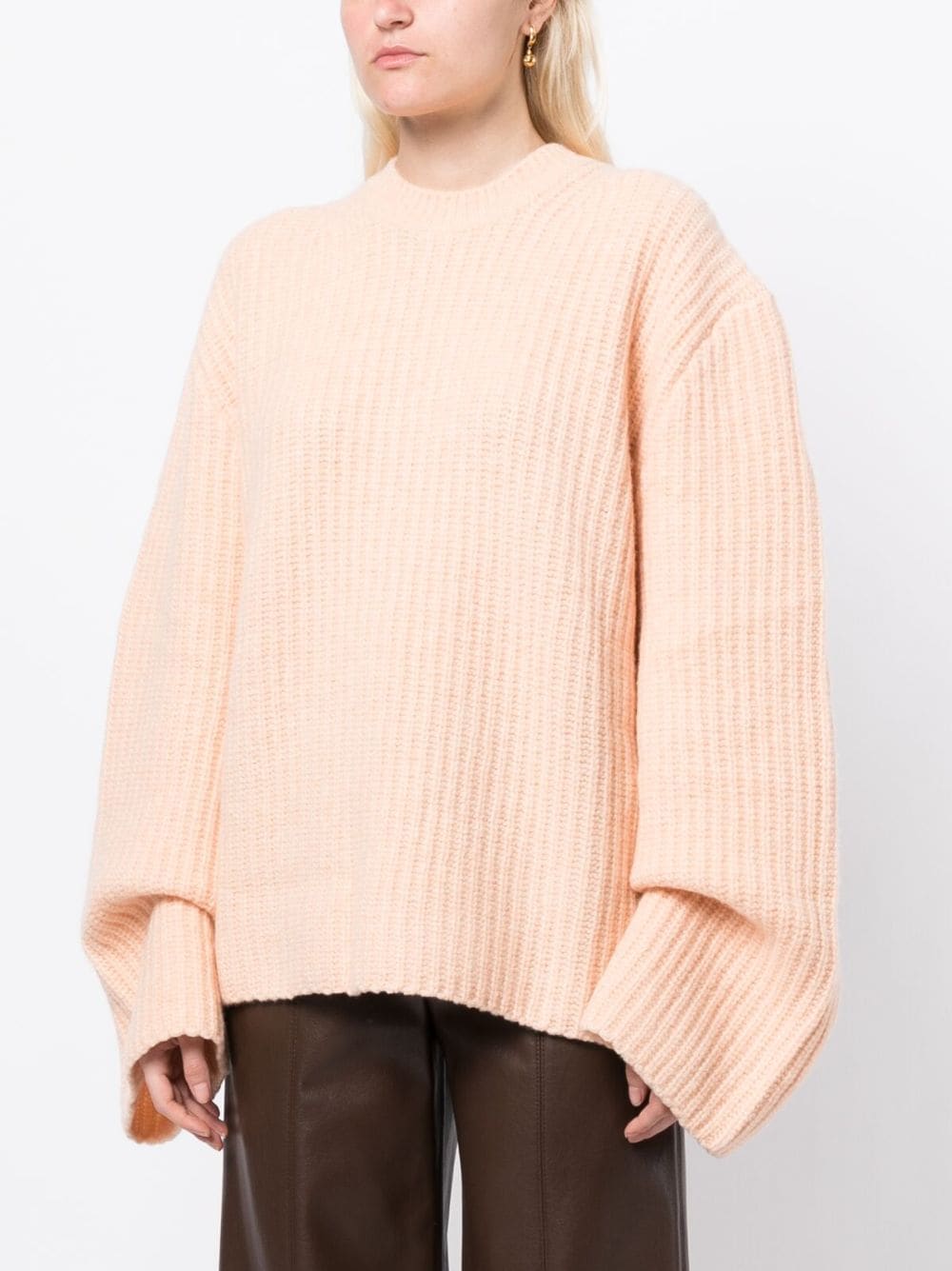 Shop Nanushka Extra-long-sleeve Knitted Jumper In Orange