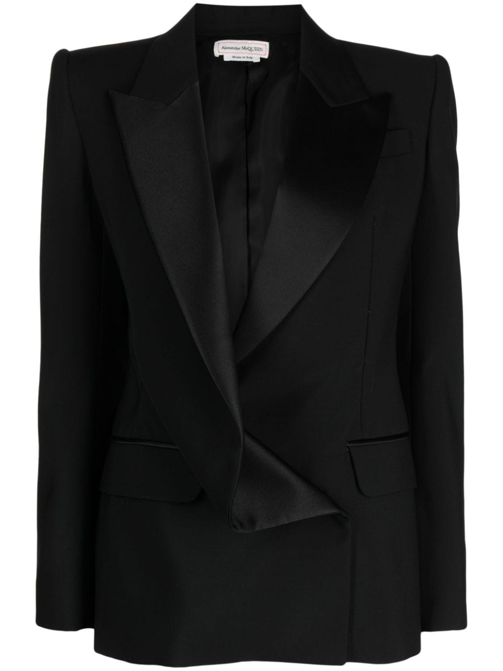 Shop Alexander Mcqueen Double-breasted Structured Blazer In Black
