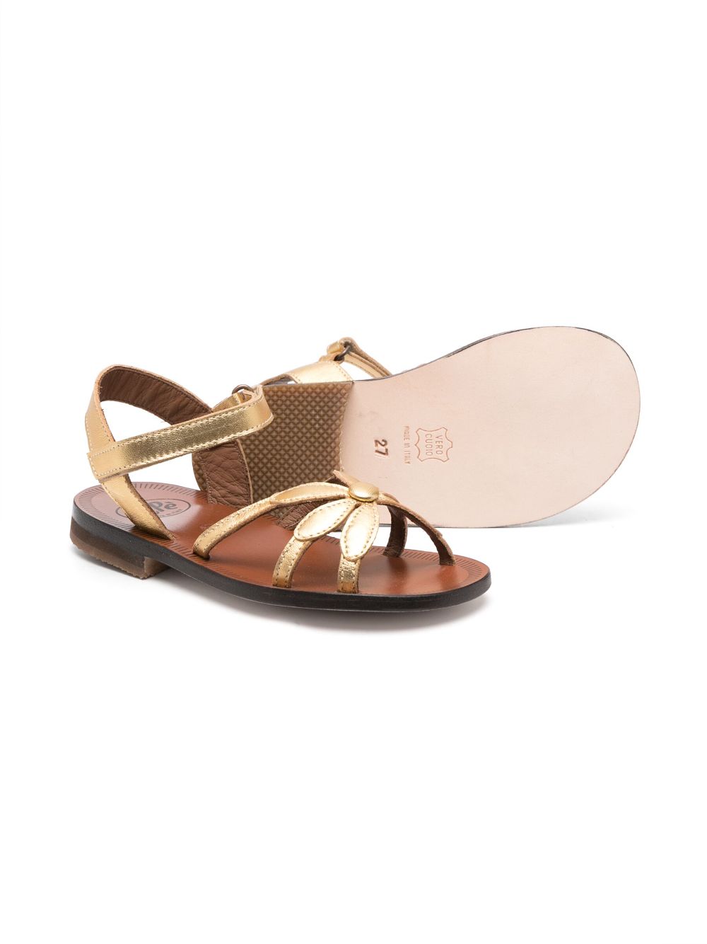 Pépé Kids Giulia leren sandalen - Goud