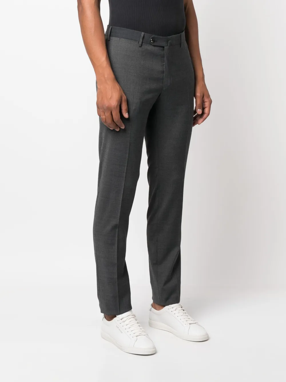 Pt Torino Tailored-cut Tapered Trousers In Grey