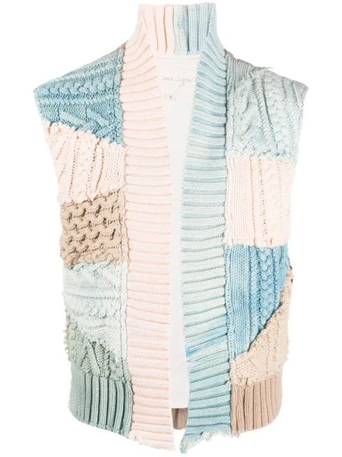 Greg Lauren chaleco tejido con diseño abierto