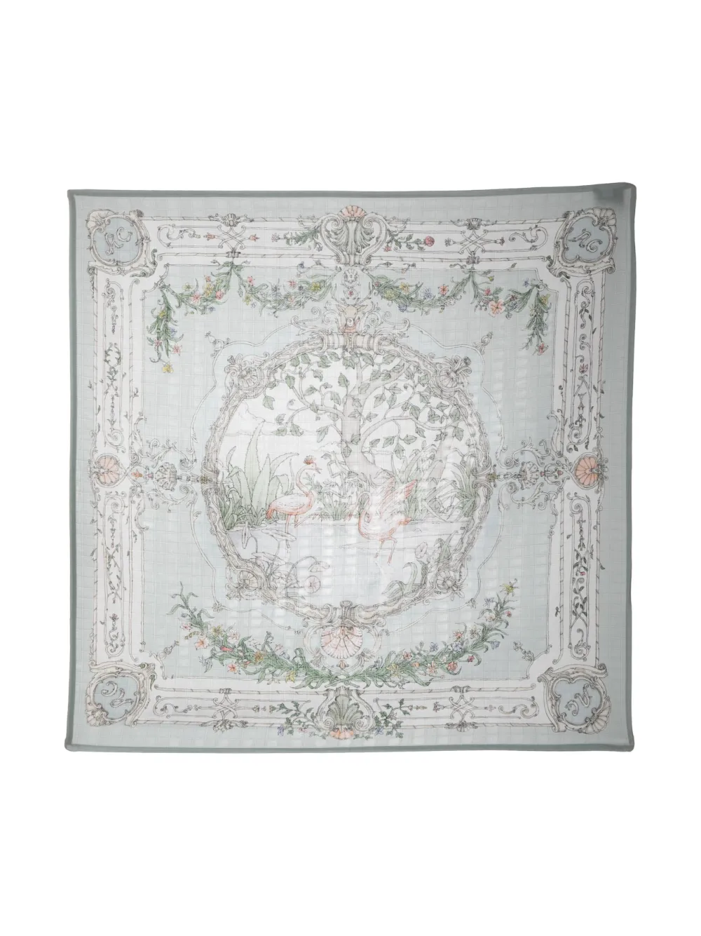 Atelier Choux Graphic-print Organic Cotton Blanket In Green