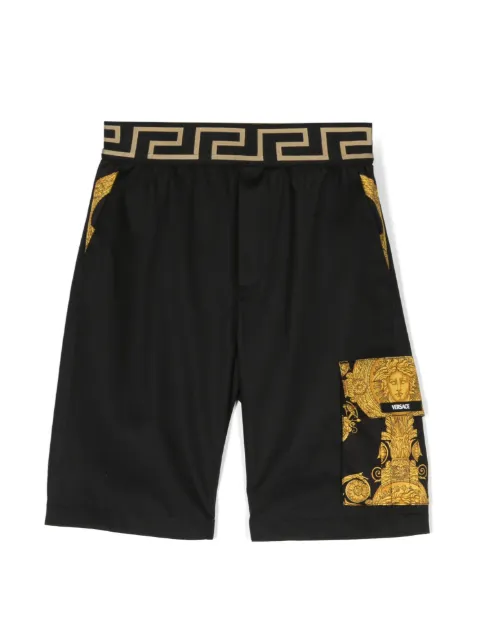 Versace Kids baroque-print cotton shorts
