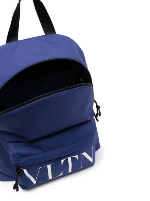 Valentino Garavani Vlogo Denim Backpack In Blue