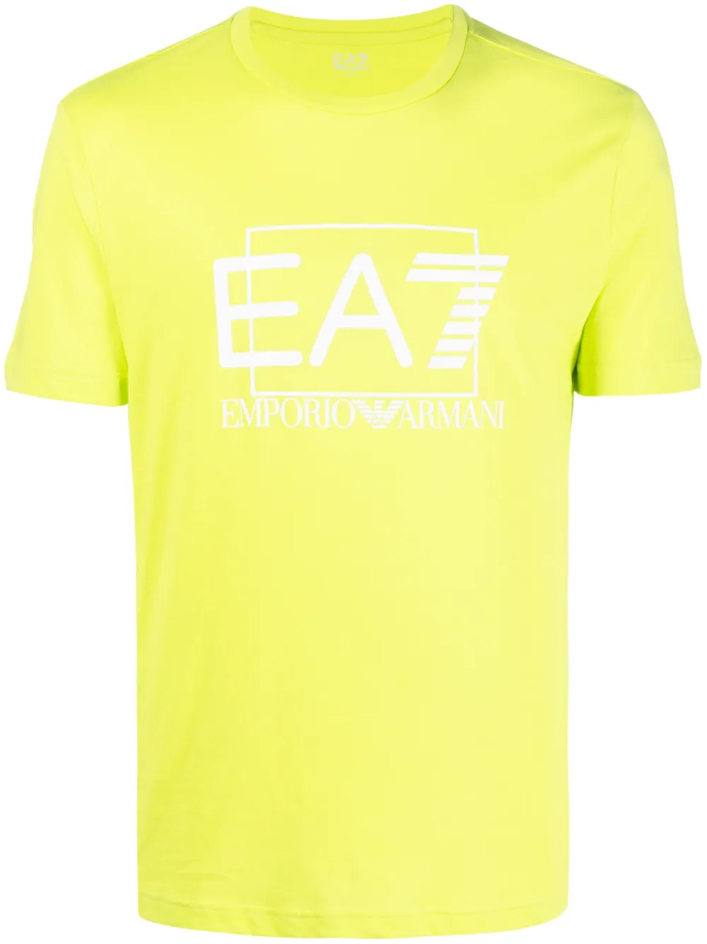 Ea7 Logo-detail Cotton-blend T-shirt In Green