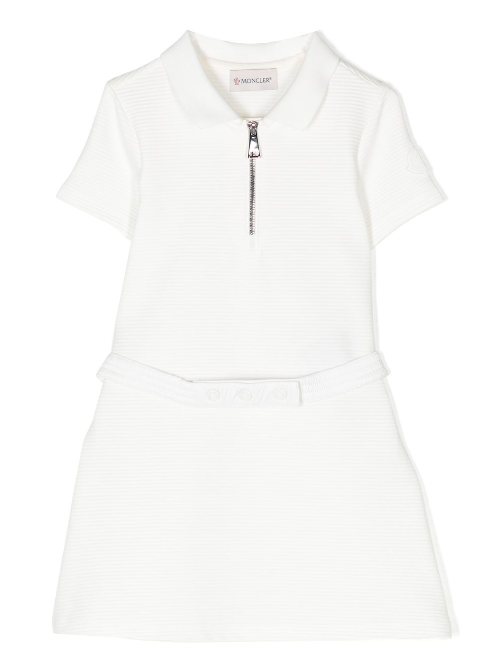 Moncler Enfant belted short-sleeved dress - White