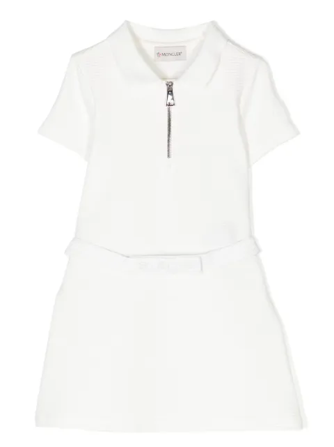 Moncler Enfant Vestido mangas curtas com cinto