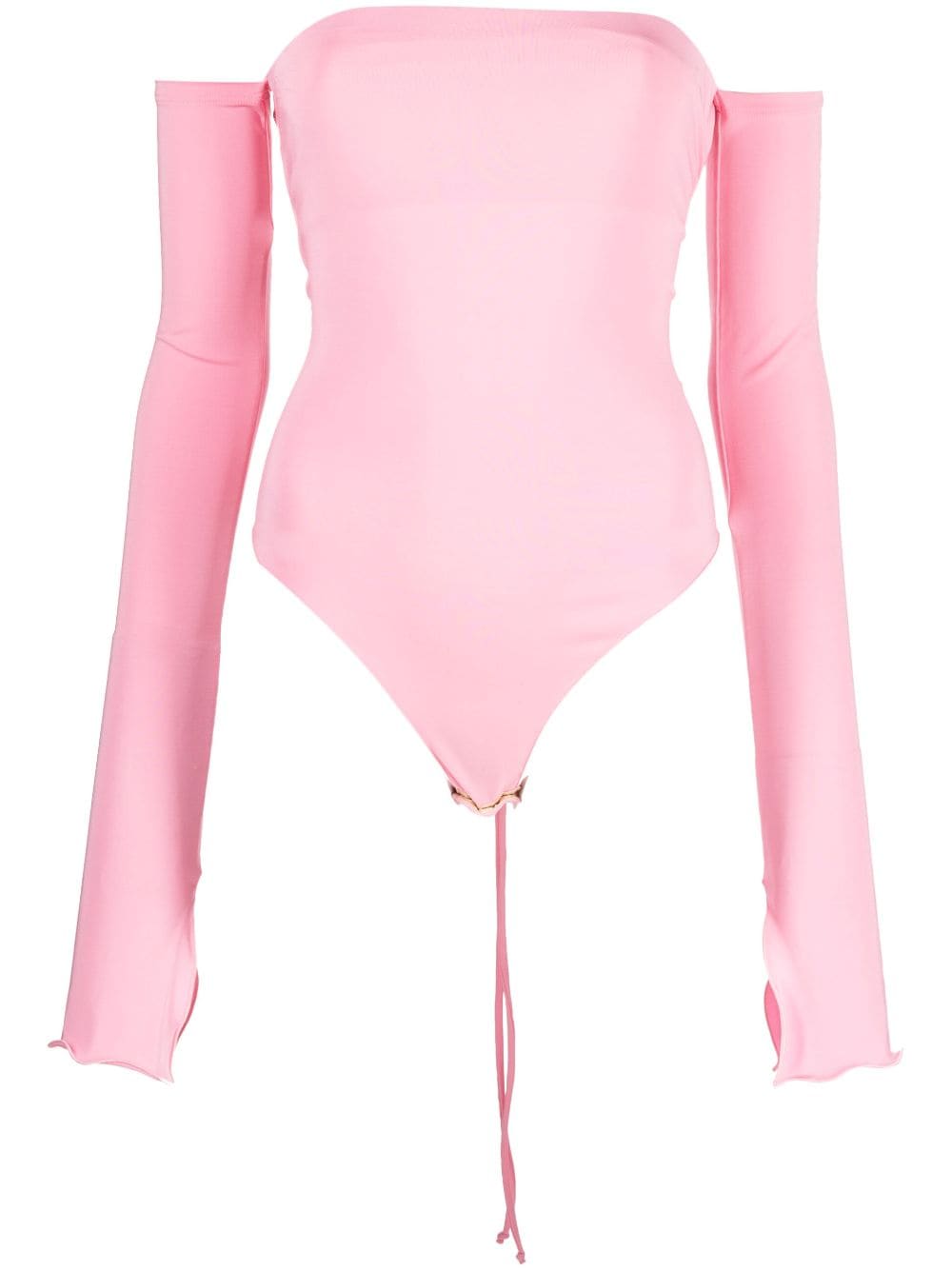 The Andamane Off-shoulder Long-sleeve Top In Pink