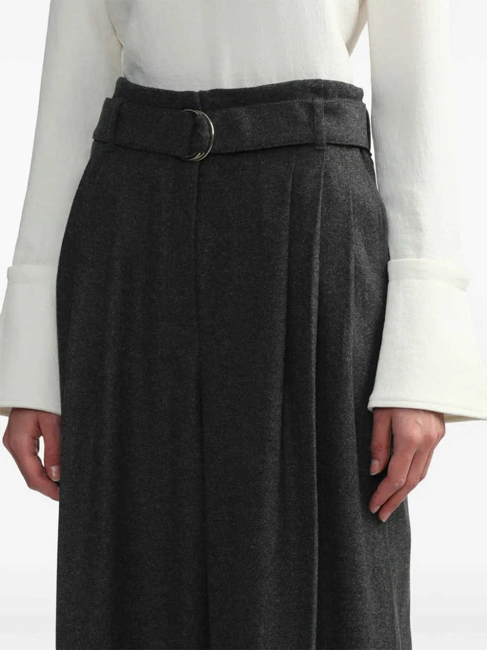 3.1 Phillip Lim Pleat-detailing Wool Blend Palazzo Trousers In Grey