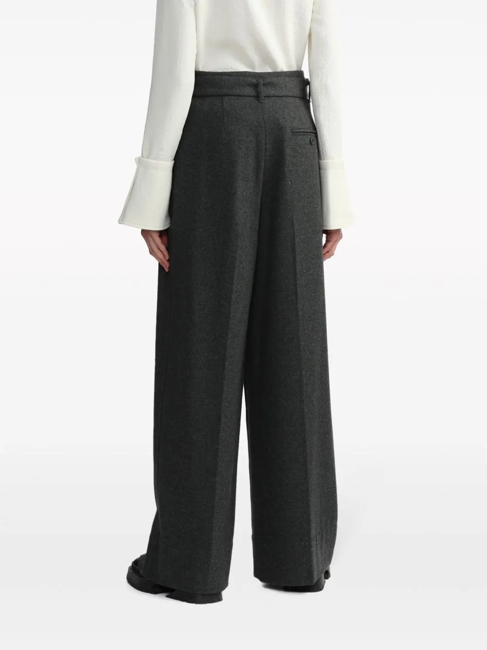 3.1 Phillip Lim Pleat-detailing Wool Blend Palazzo Trousers In Grey