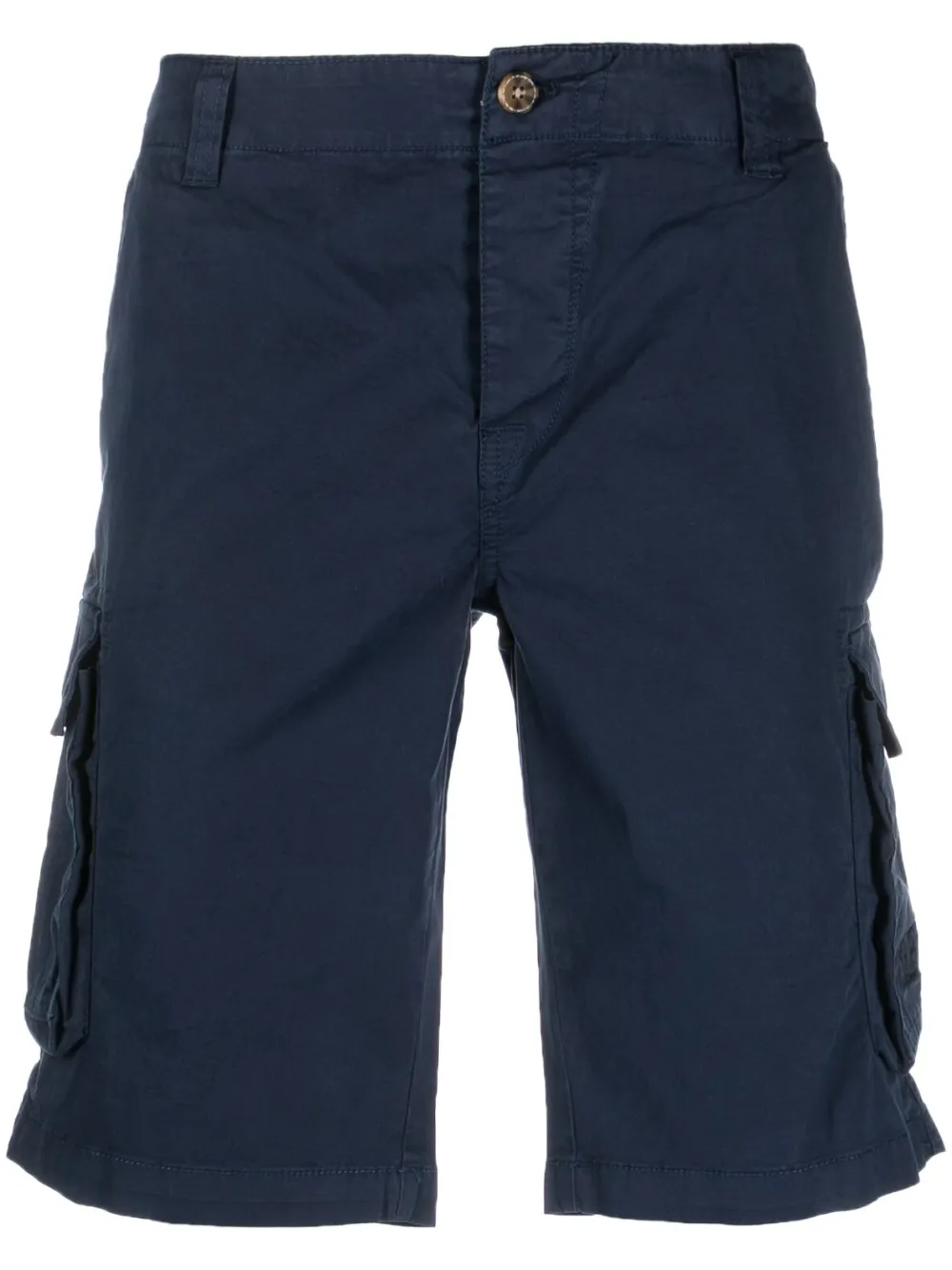 Mc2 Saint Barth Cotton Blend Cargo Shorts In Blue