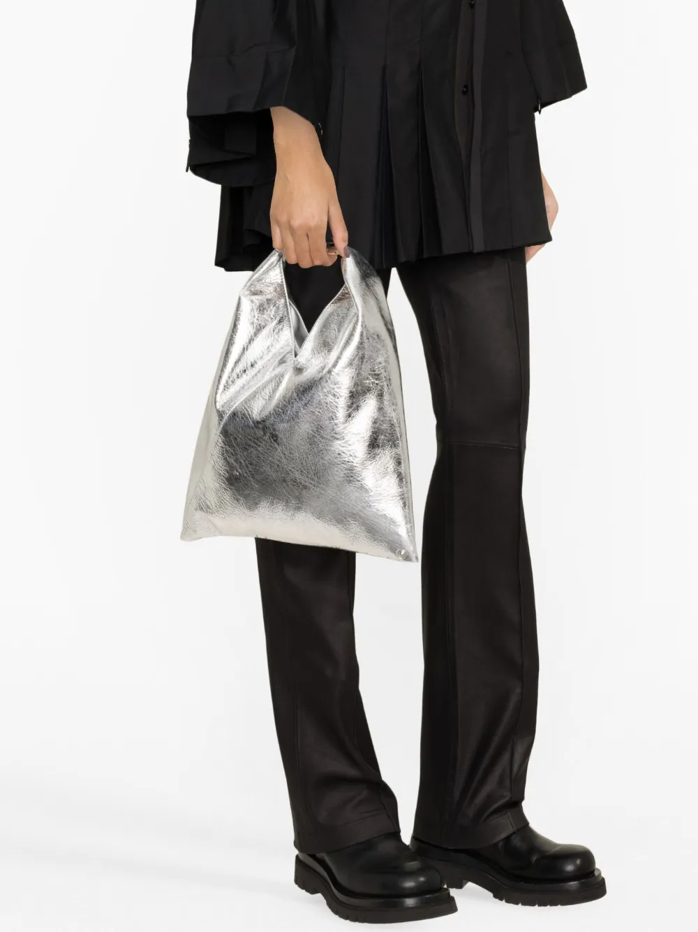 MM6 Maison Margiela Small Japanese Metallic Tote Bag - Farfetch