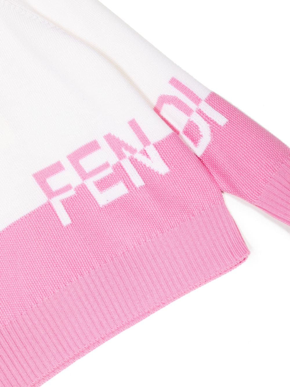 Shop Fendi Logo-embroidered Wool Jumper In White