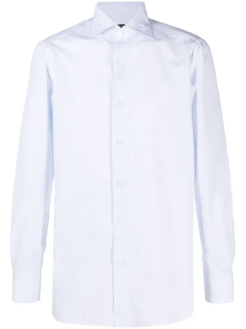 Chemise en coton à col italien - Finamore 1925 Napoli - Modalova