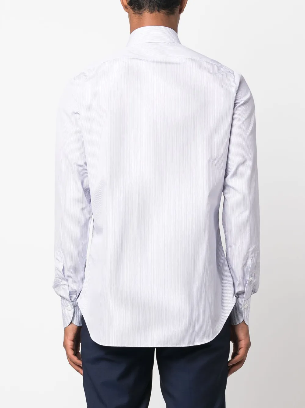 FINAMORE 1925 NAPOLI STRIPED SPREAD-COLLAR COTTON SHIRT 
