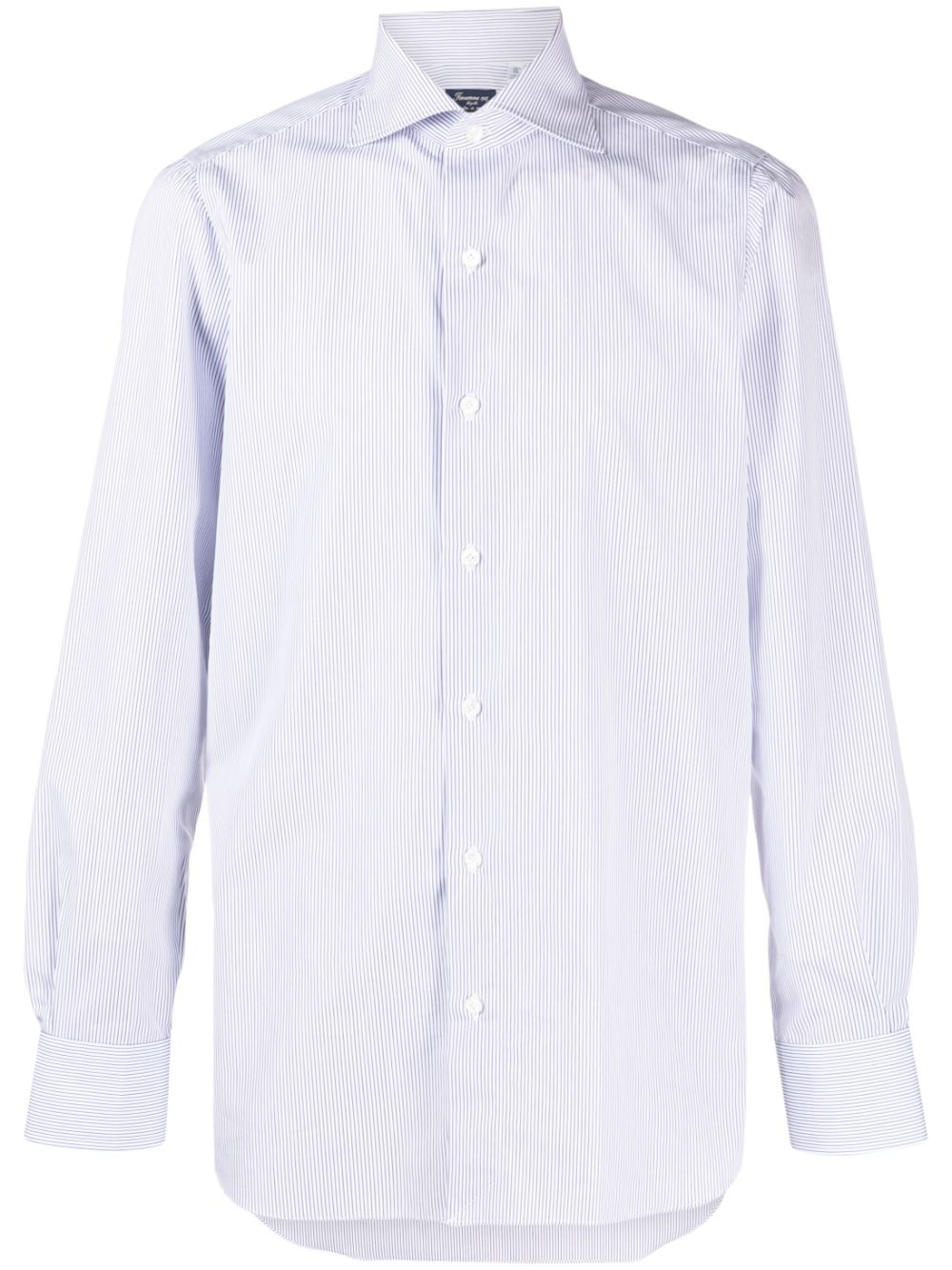 Finamore 1925 Napoli Striped Spread-collar Cotton Shirt In White