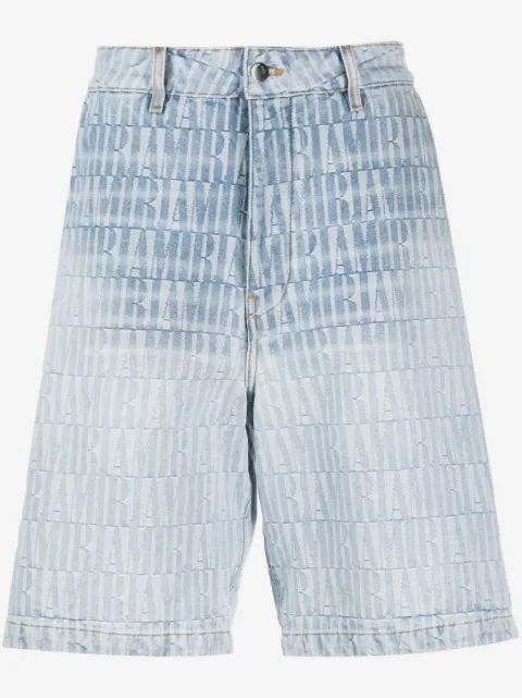 AMIRI shorts de mezclilla en jacquard con botones de presión