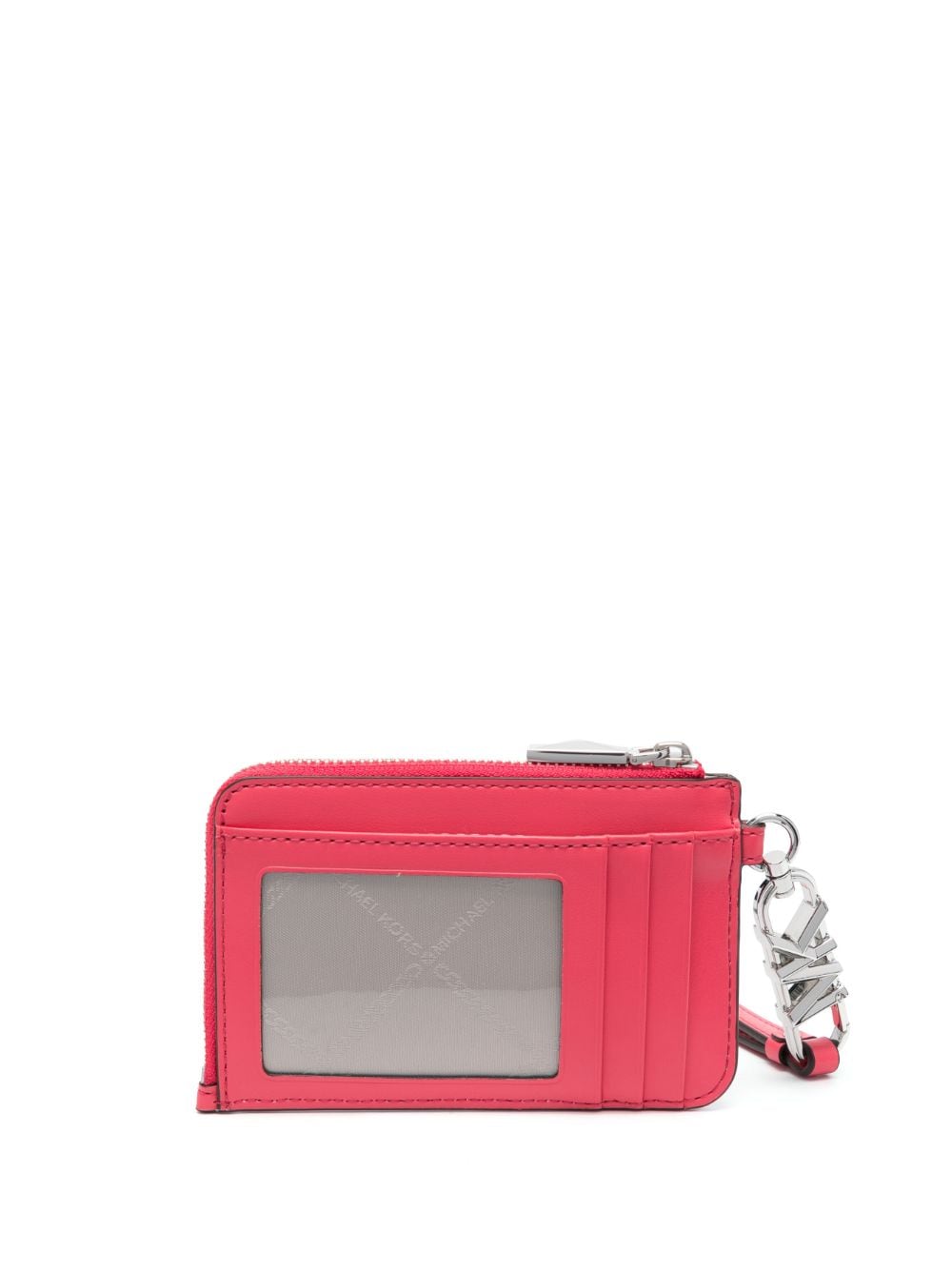 Shop Michael Michael Kors Embossed-crocodile Leather Cardholder In Pink