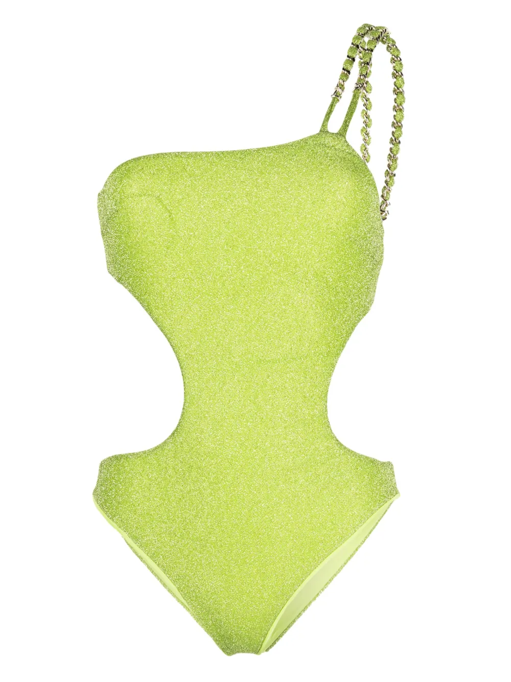Amen Chain-link Detail Stretch Swimsuit In Green