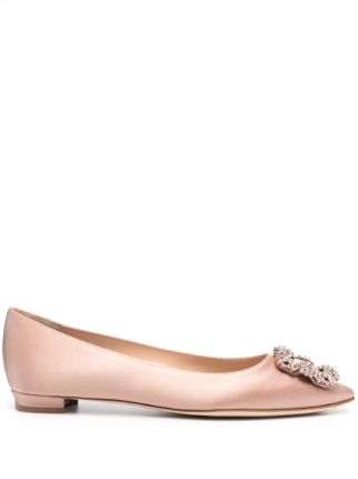 Manolo Blahnik Hangisi crystal embellished Ballerinas Farfetch