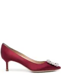 Manolo Blahnik Hangisi crystal-buckle pumps - Red