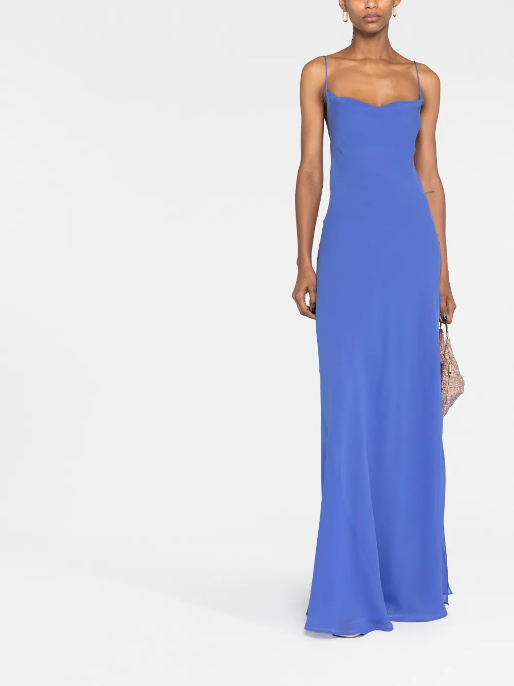 THE ANDAMANE Zijden maxi-jurk - Blauw