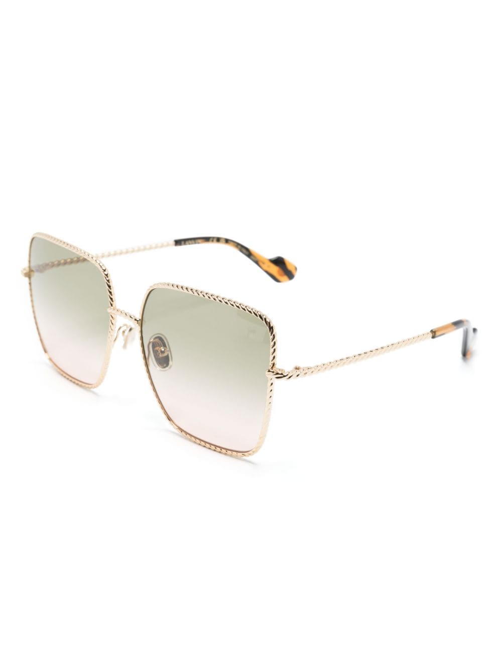 Shop Lanvin Twist Square-frame Sunglasses In Gold
