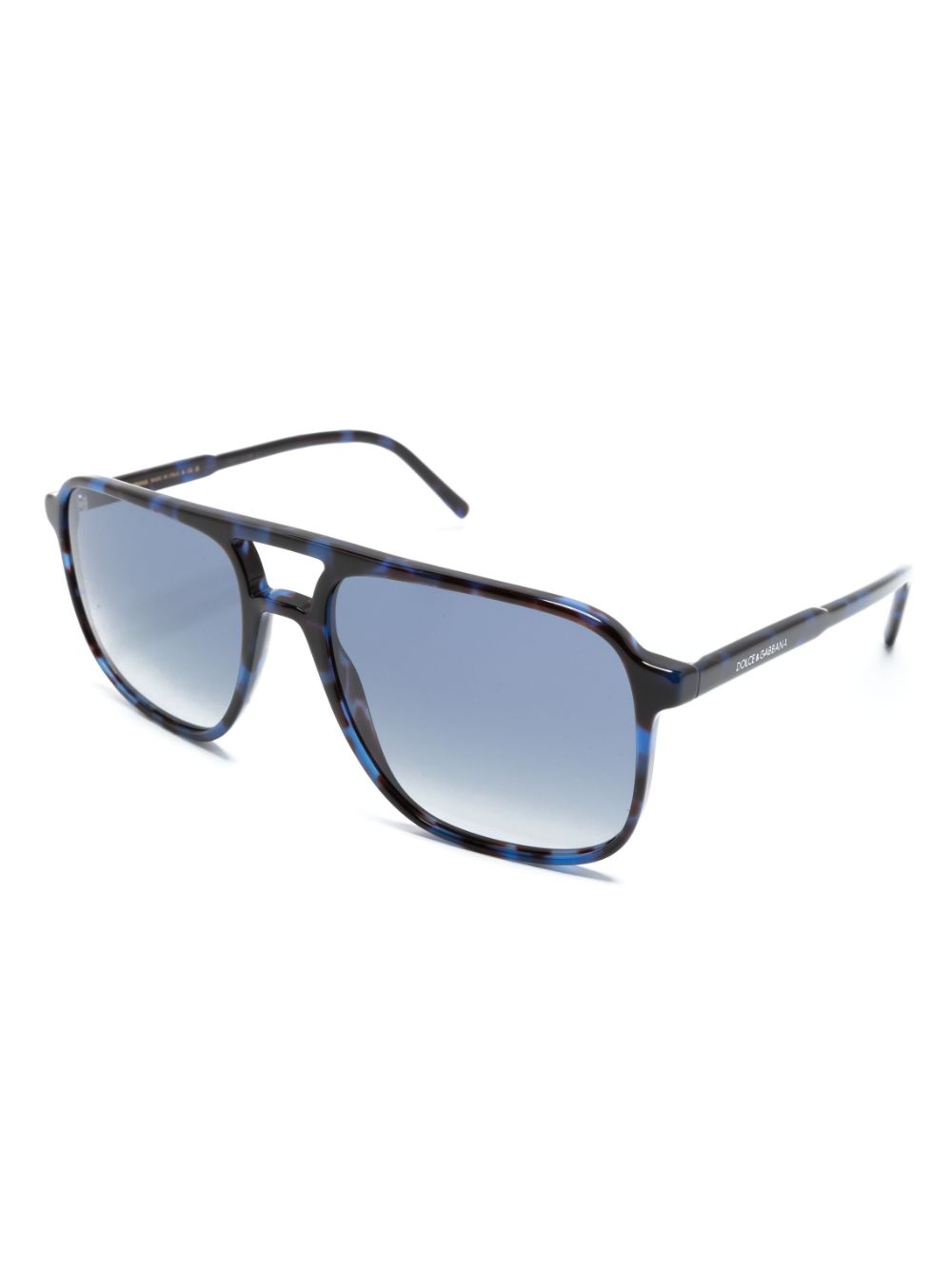 Dolce & Gabbana Eyewear tortoiseshell-effect pilot-frame sunglasses - Blauw