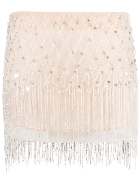 embellished fringed miniskirt