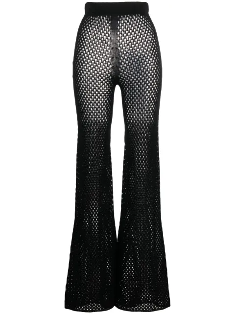 Laneus pantalones de tejido flojo semitransparente