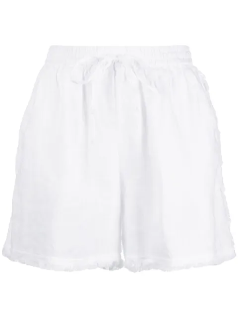 P.A.R.O.S.H. fringed-edge linen shorts