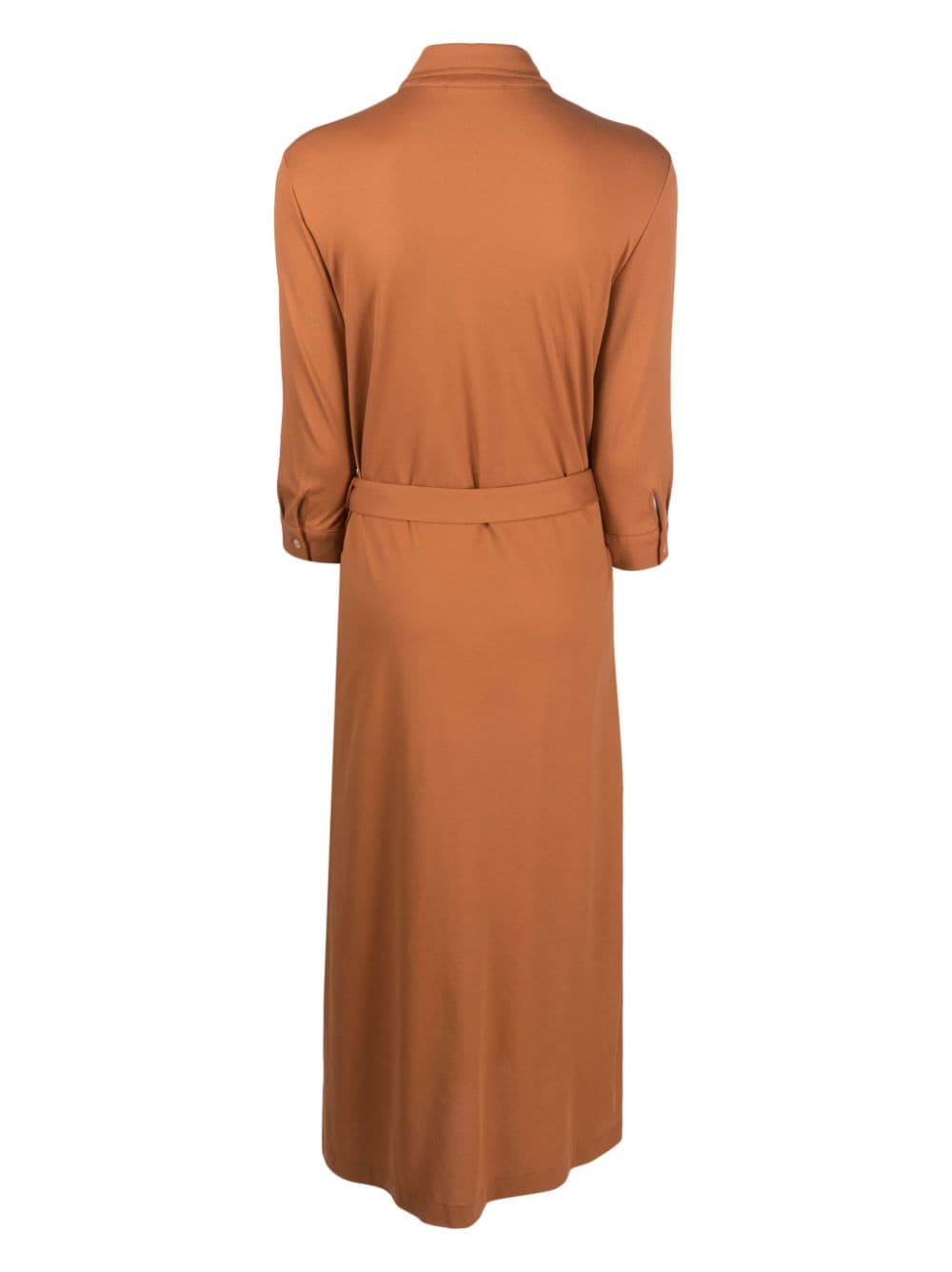 Shop Circolo 1901 Long-sleeve Midi Dress In Orange