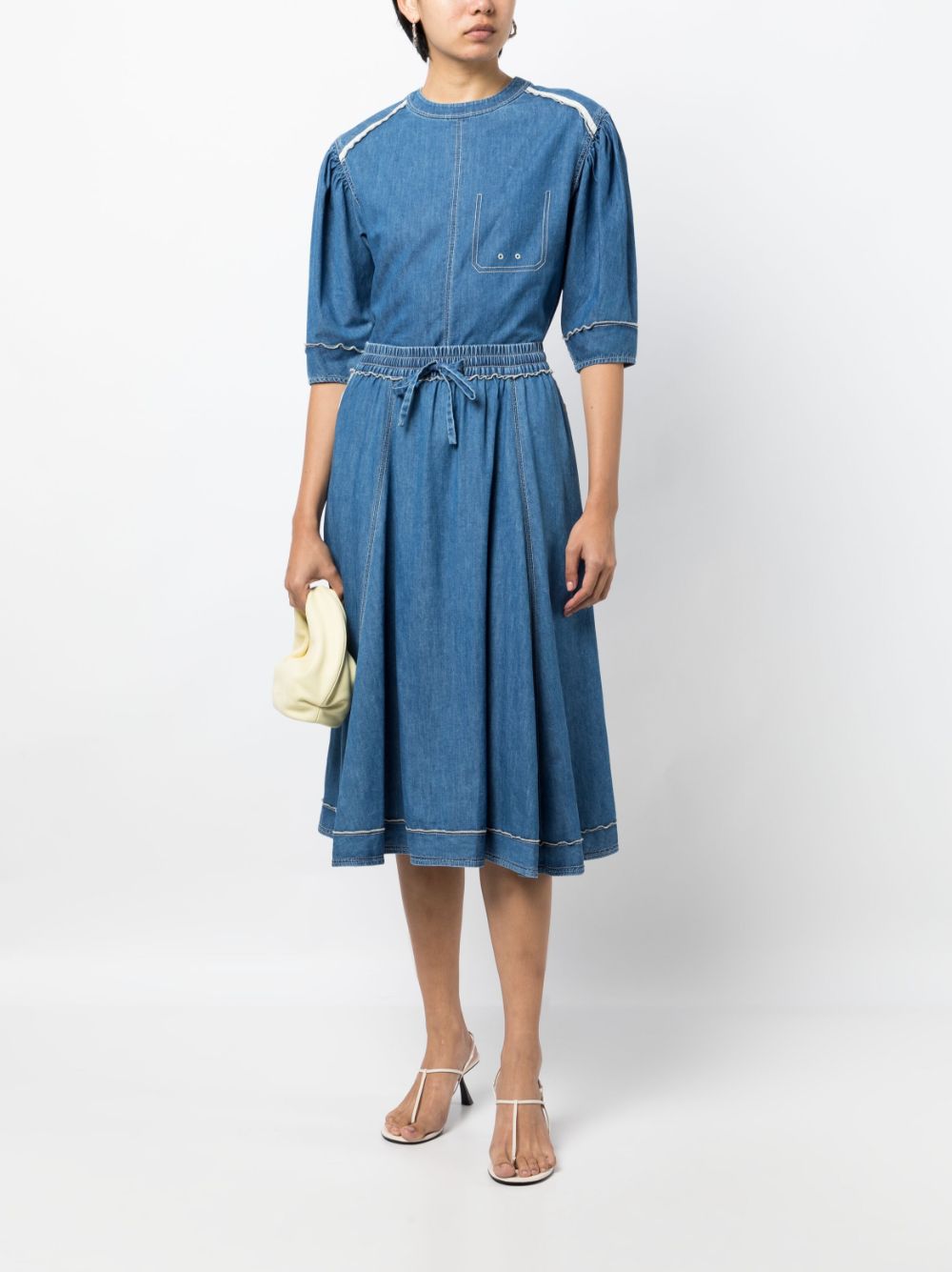 3.1 Phillip Lim Geplooide rok - Blauw