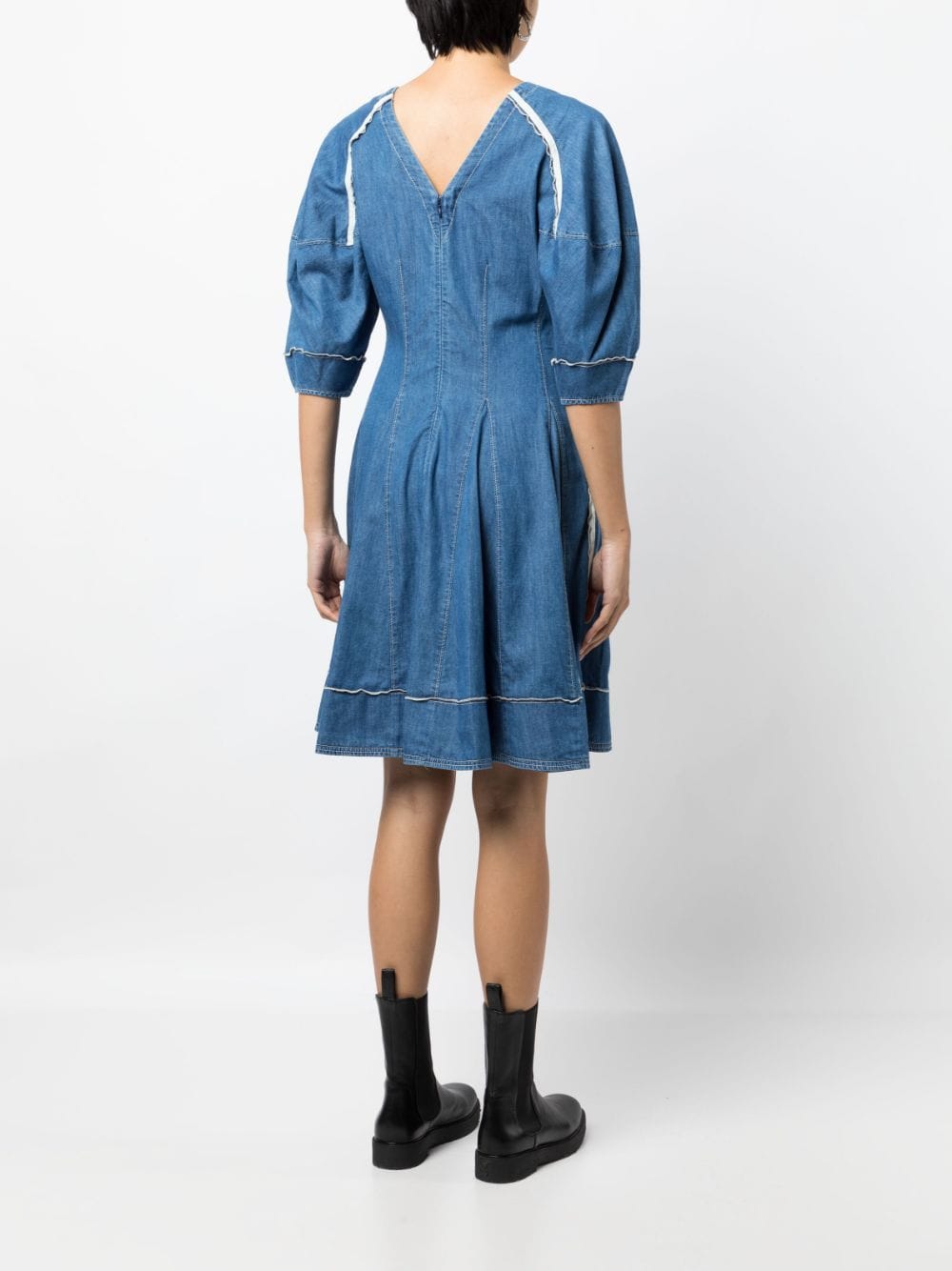 Shop 3.1 Phillip Lim / フィリップ リム Contrast-stitching V-neck Dress In Blue