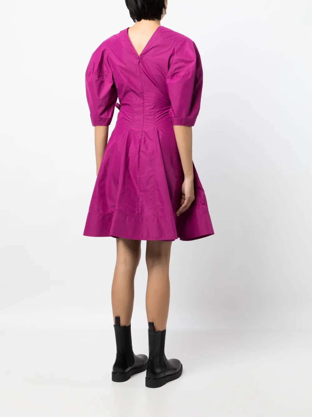 3.1 Phillip Lim Puff Sleeve V-neck Mini Dress In Purple