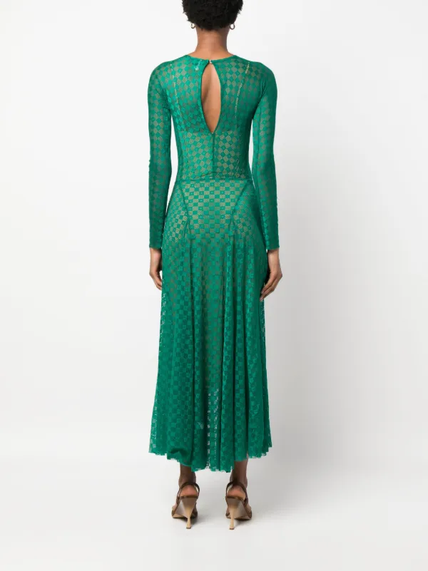 Forte Forte double layer Lace Midi Dress Farfetch