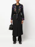 Forte Forte embroidered tied-waist virgin-wool coat - Black