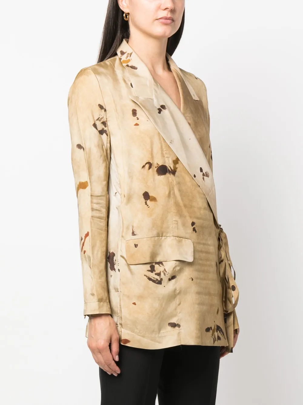  Uma Wang Graphic-print Side-fastening Blazer - Brown 