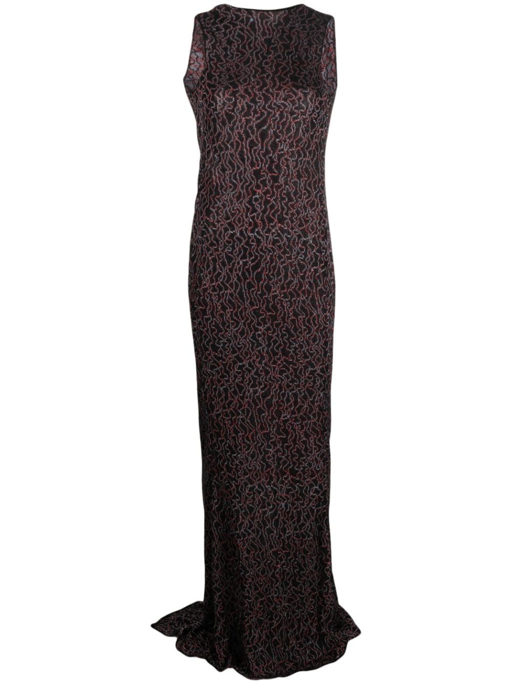 draped-detailing floor-length dress