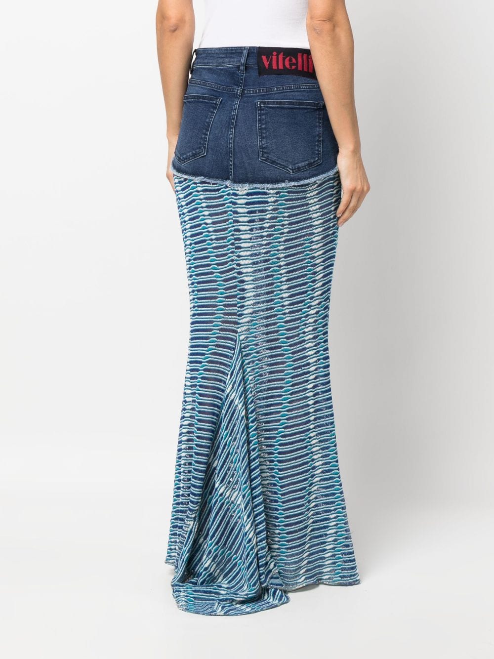 Shop Vitelli Siren Jacquard Maxi Skirt In Blue