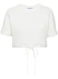 Prada cropped fleece T-shirt - White