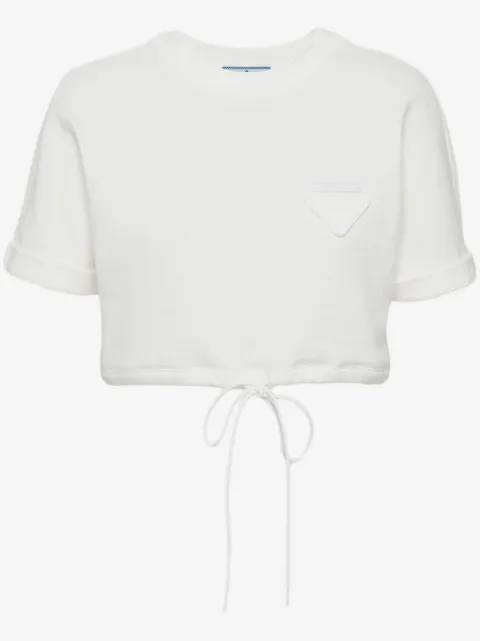 Prada cropped fleece T-shirt