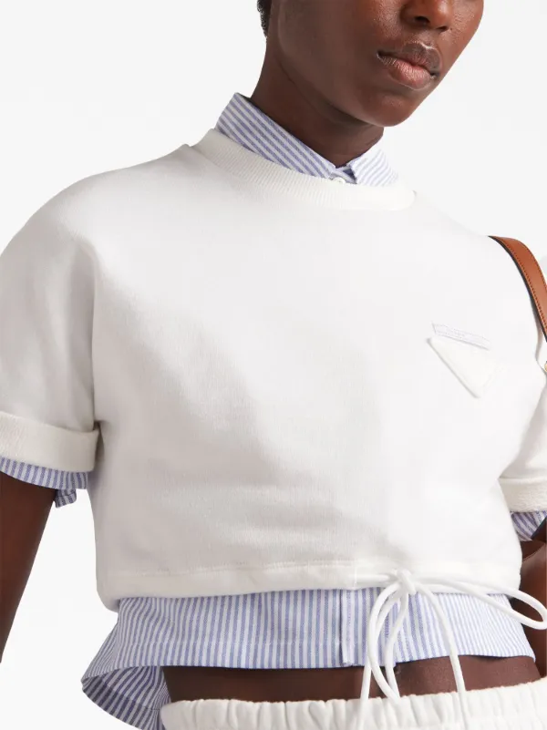 Prada クロップド Tシャツ | ホワイト | FARFETCH JP Prada クロップド Tシャツ | ホワイト | FARFETCH JP