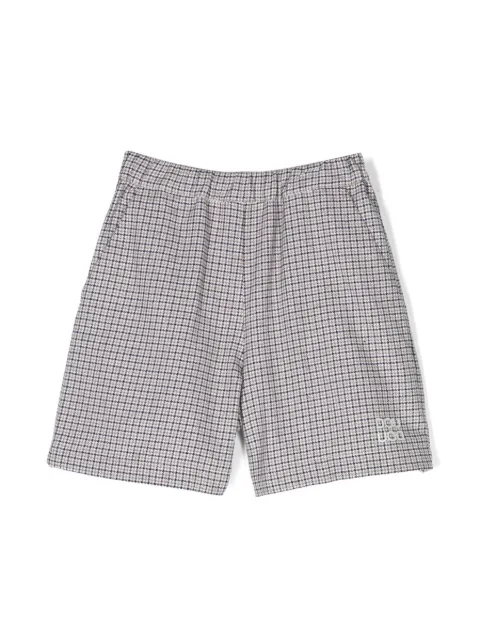 Douuod Kids logo-print plaid shorts 