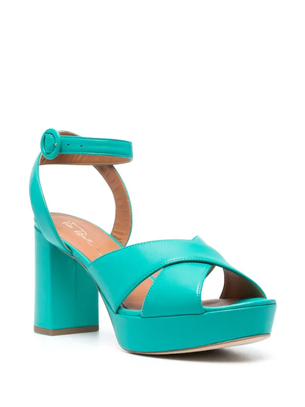 teal platform sandals