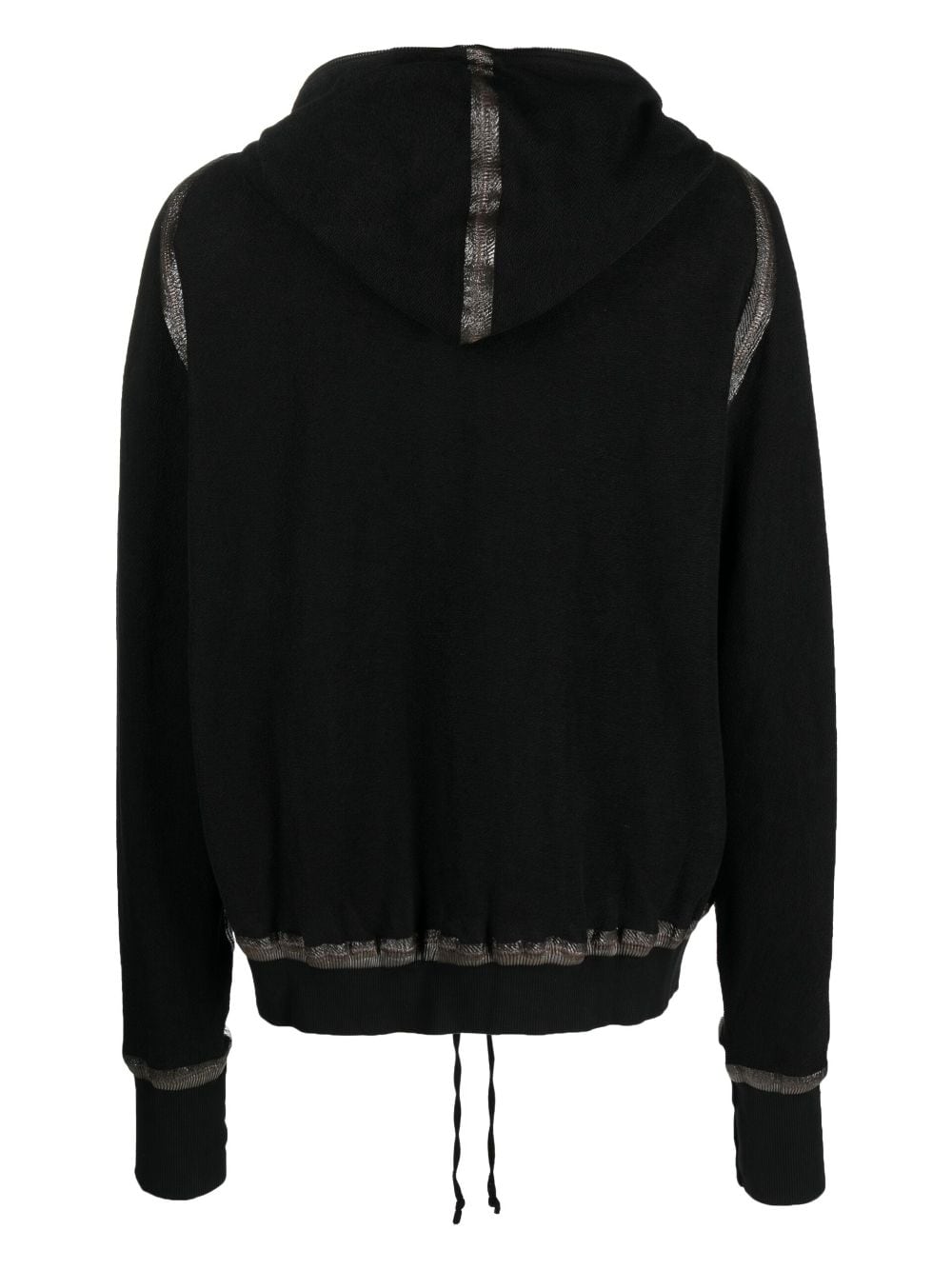 Isaac Sellam Experience contrast-trim zip-up hoodie - Zwart