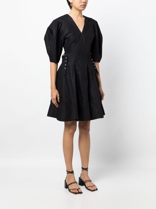 3.1 Phillip Lim puff-sleeve V-neck Godet Dress - Farfetch