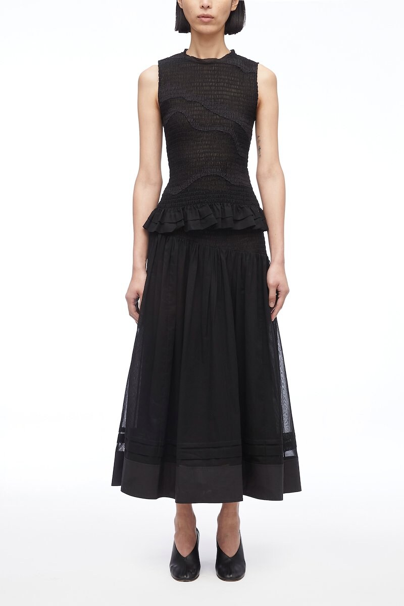 Cotton Voile Skirt With Smocking | 3.1 Phillip Lim Official Site