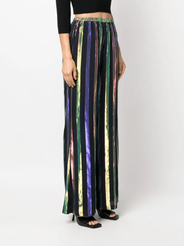 Forte Forte Flared stripe-print Trousers | Black | FARFETCH