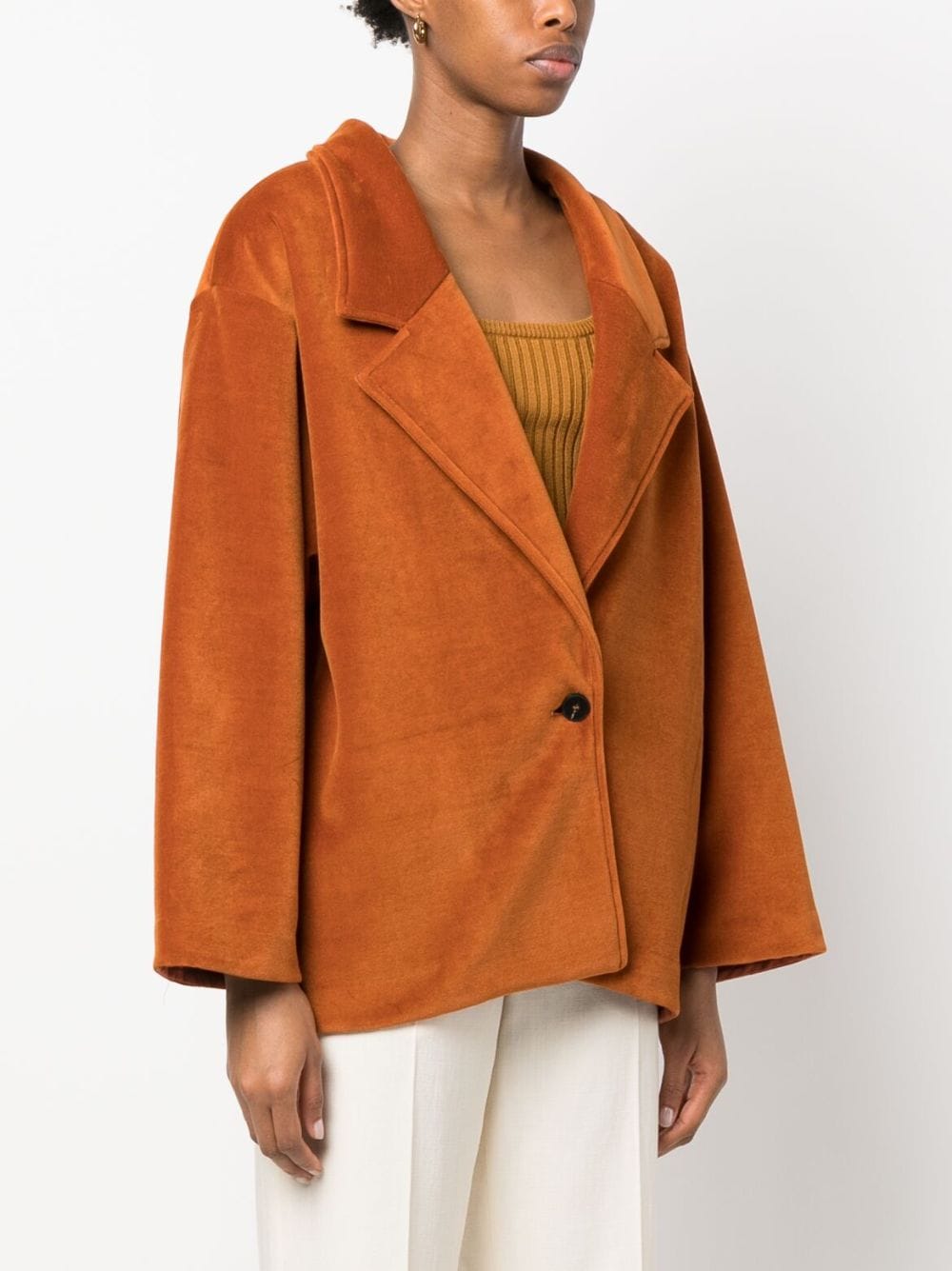 Shop Forte Forte Oversized Drop-shoulder Jacket In Orange